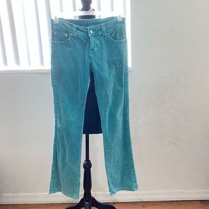 Corduroy Bootcut Jeans Turquoise